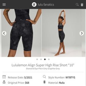 lululemon athletica Diamond Dye Bike Shorts - Graphite Gray